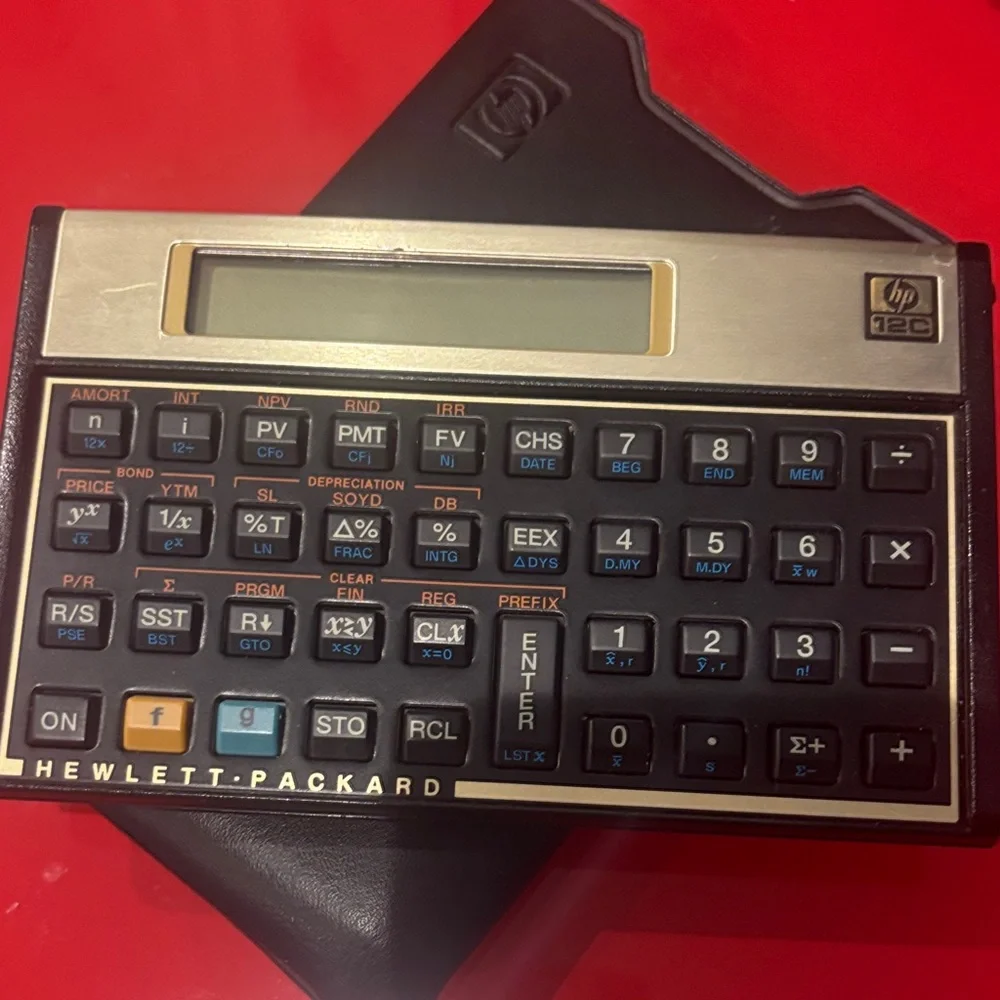 HP Vintage Black and Gold Financial Calculator